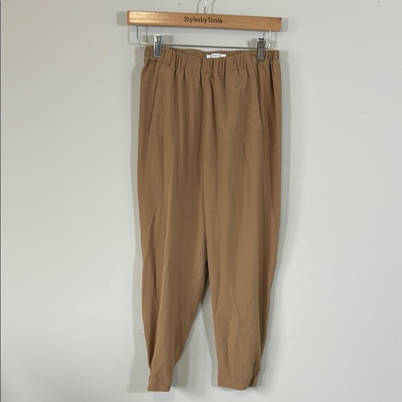 Aritzia Babaton Dexter Pull On Jogger Ankle Length Tuxedo Pant Camel Tan Sz M - Picture 3 of 14